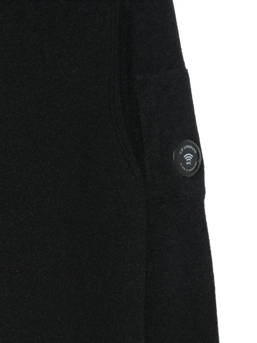 C.P. Company Trui met kwartrits en Lens-detail Zwart