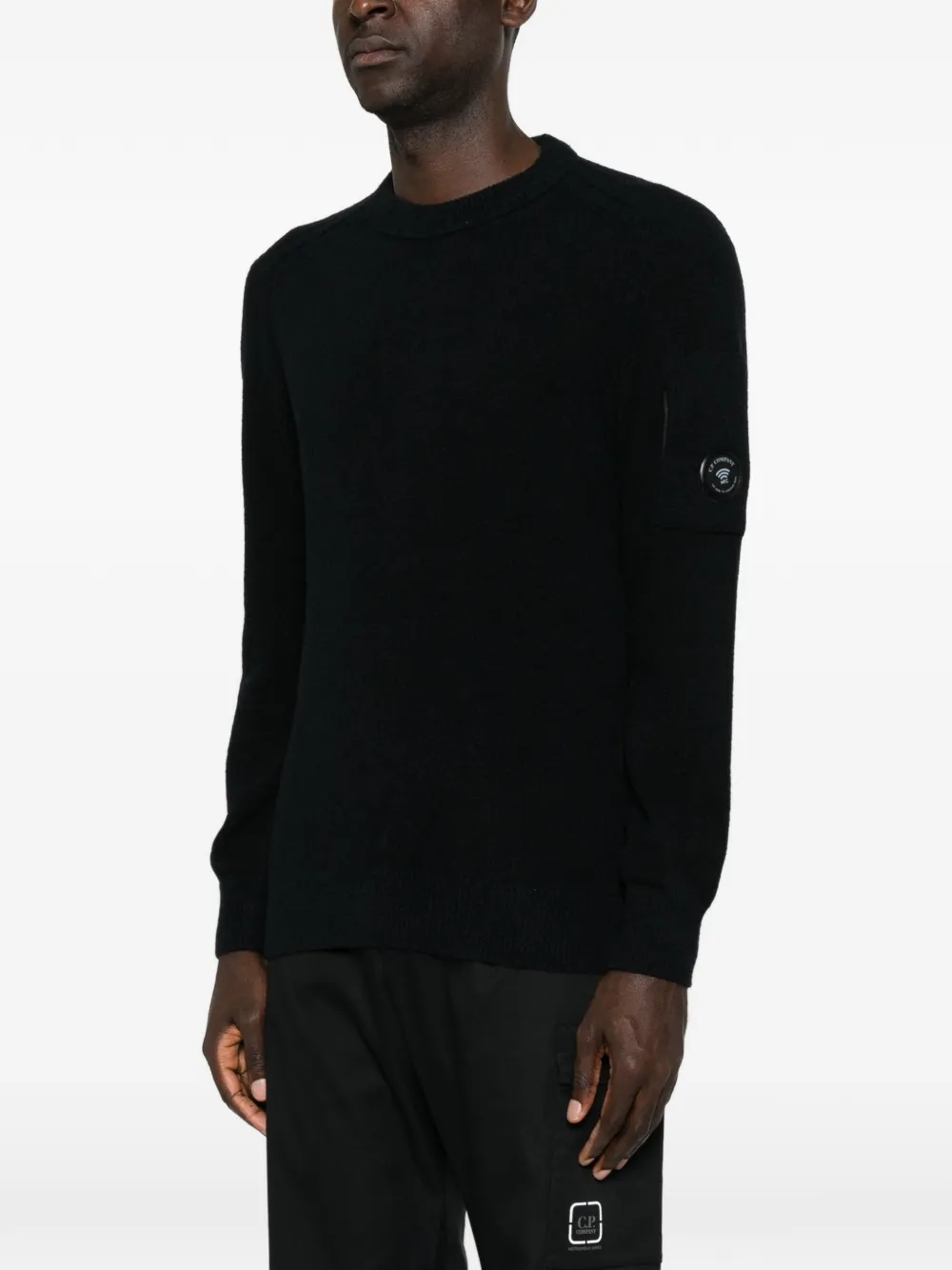 C.P. Company Trui met raglan mouwen en Lens-detail Zwart
