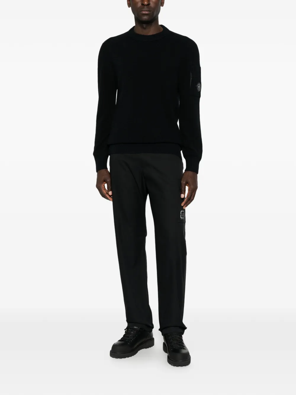 C.P. Company Trui met raglan mouwen en Lens-detail Zwart