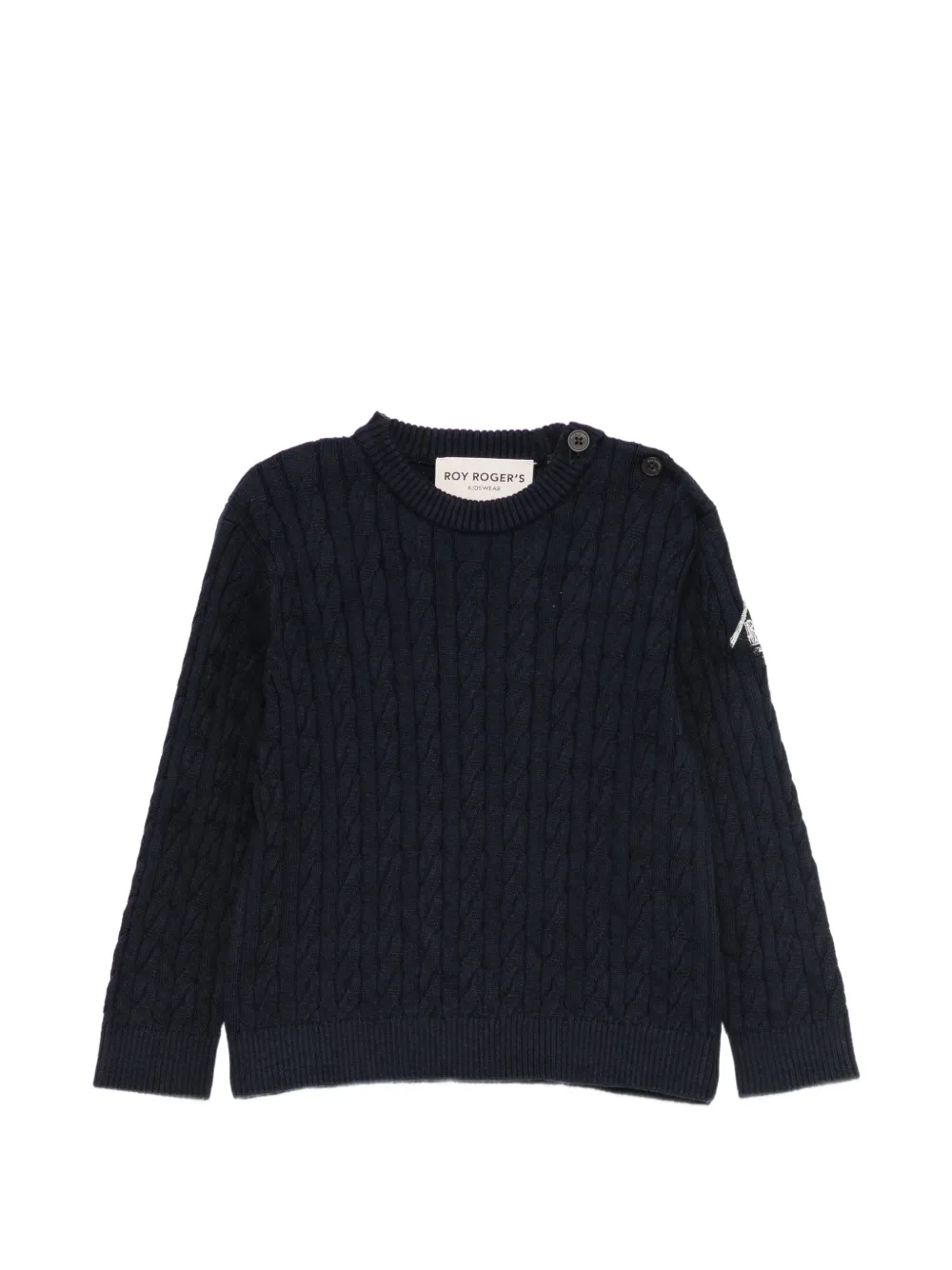 Roy Rogers Kids cable-knit button-fastening sweater - Blu