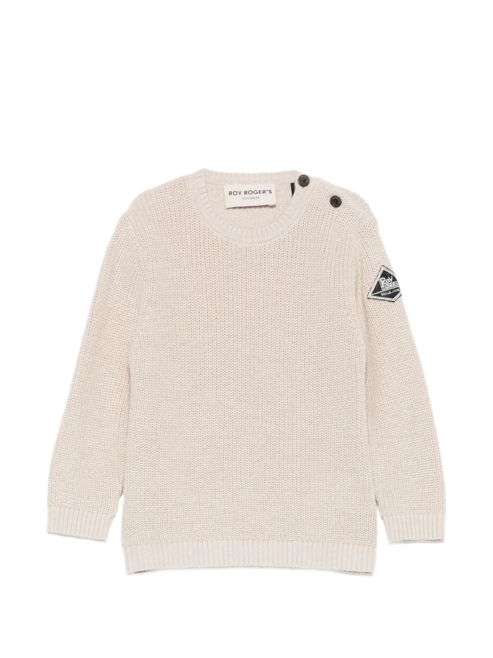Roy Rogers Kids button-shoulder logo-patch sweater - Toni neutri