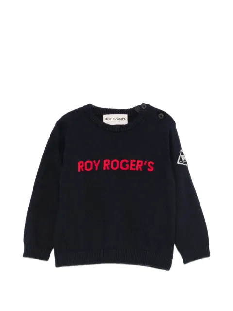 Roy Rogers Kids logo-intarsia shoulder-button sweater