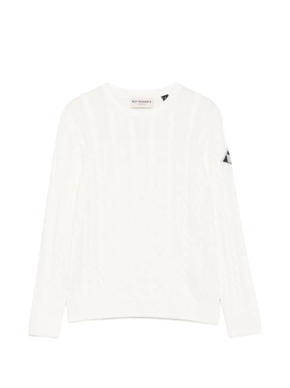 Roy Rogers Kids cable-knit logo-patch sweater - Bianco