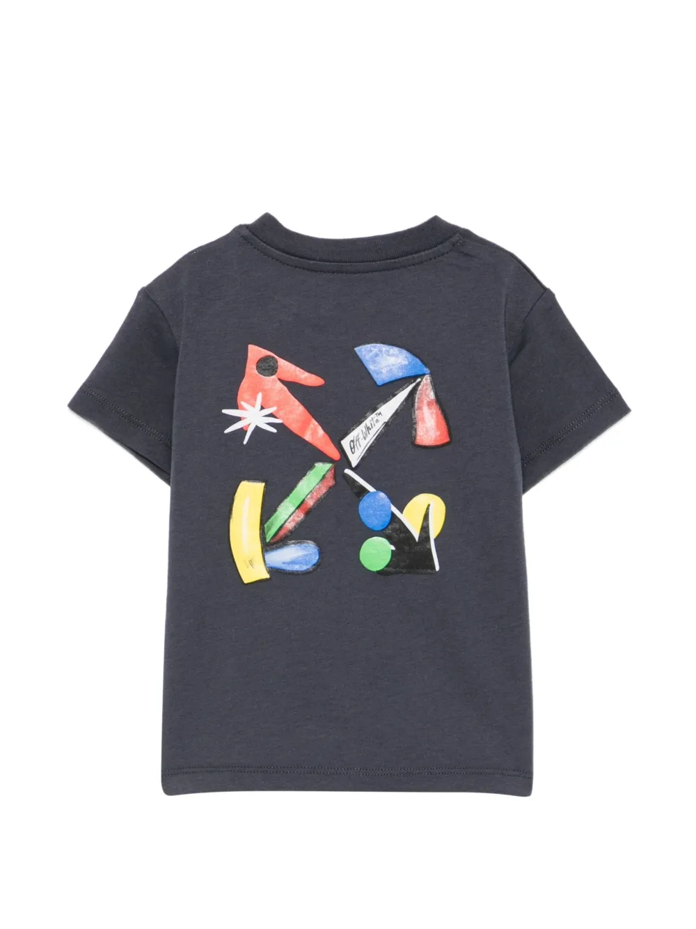 Off-White Kids Katoenen T-shirt met logoprint Blauw