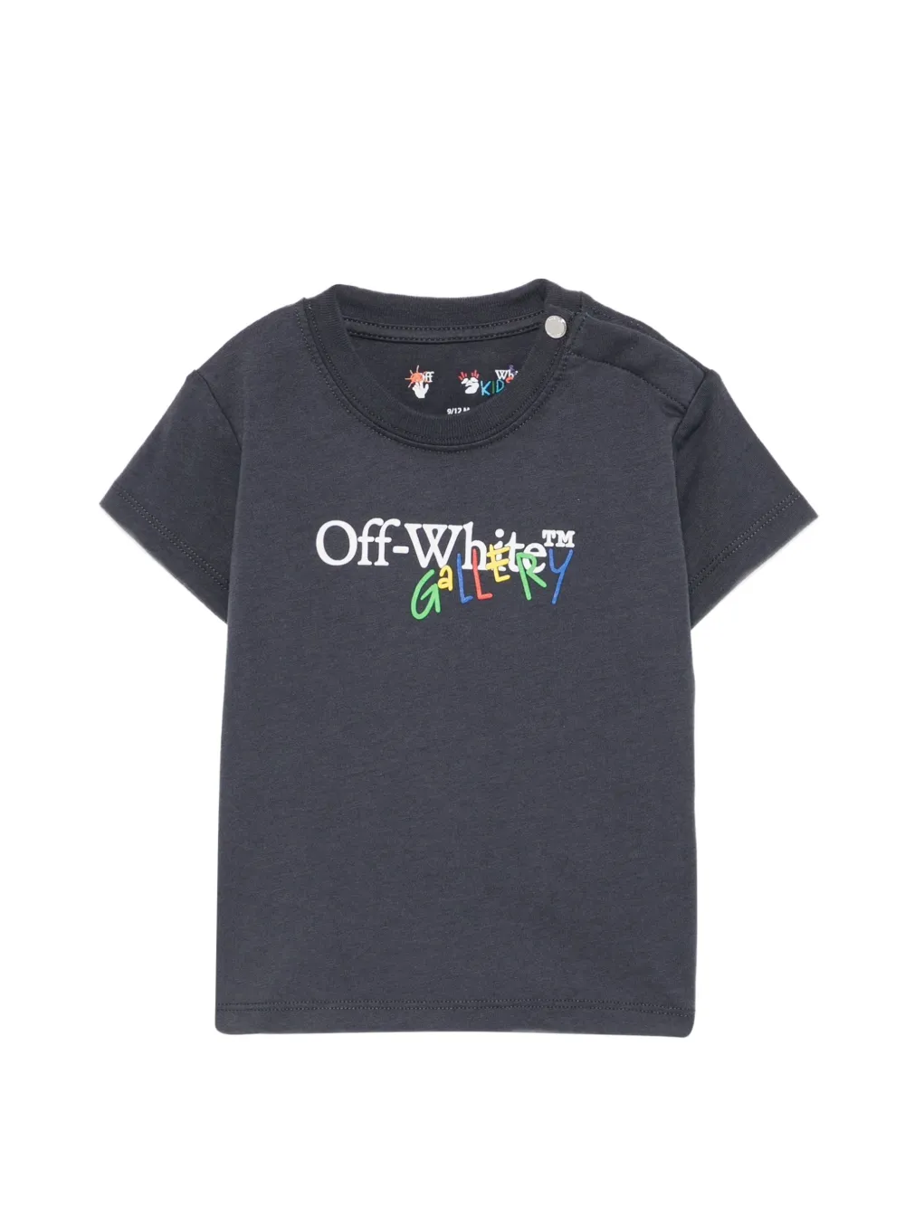 Off-White Kids logo-print cotton T-shirt - Blu