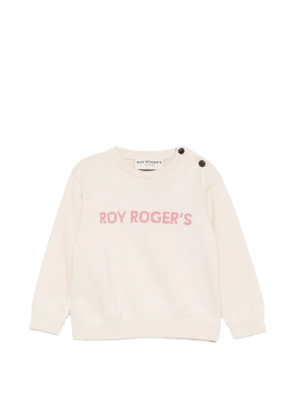 Roy Rogers Kids logo-intarsia button-fastening sweater - Toni neutri