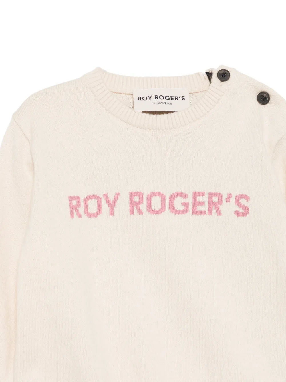 Roy Rogers Kids Trui met knoopsluiting en logo-intarsia Beige