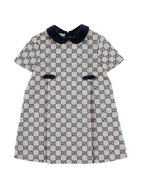 Gucci Kids GG Supreme velvet-collar dress