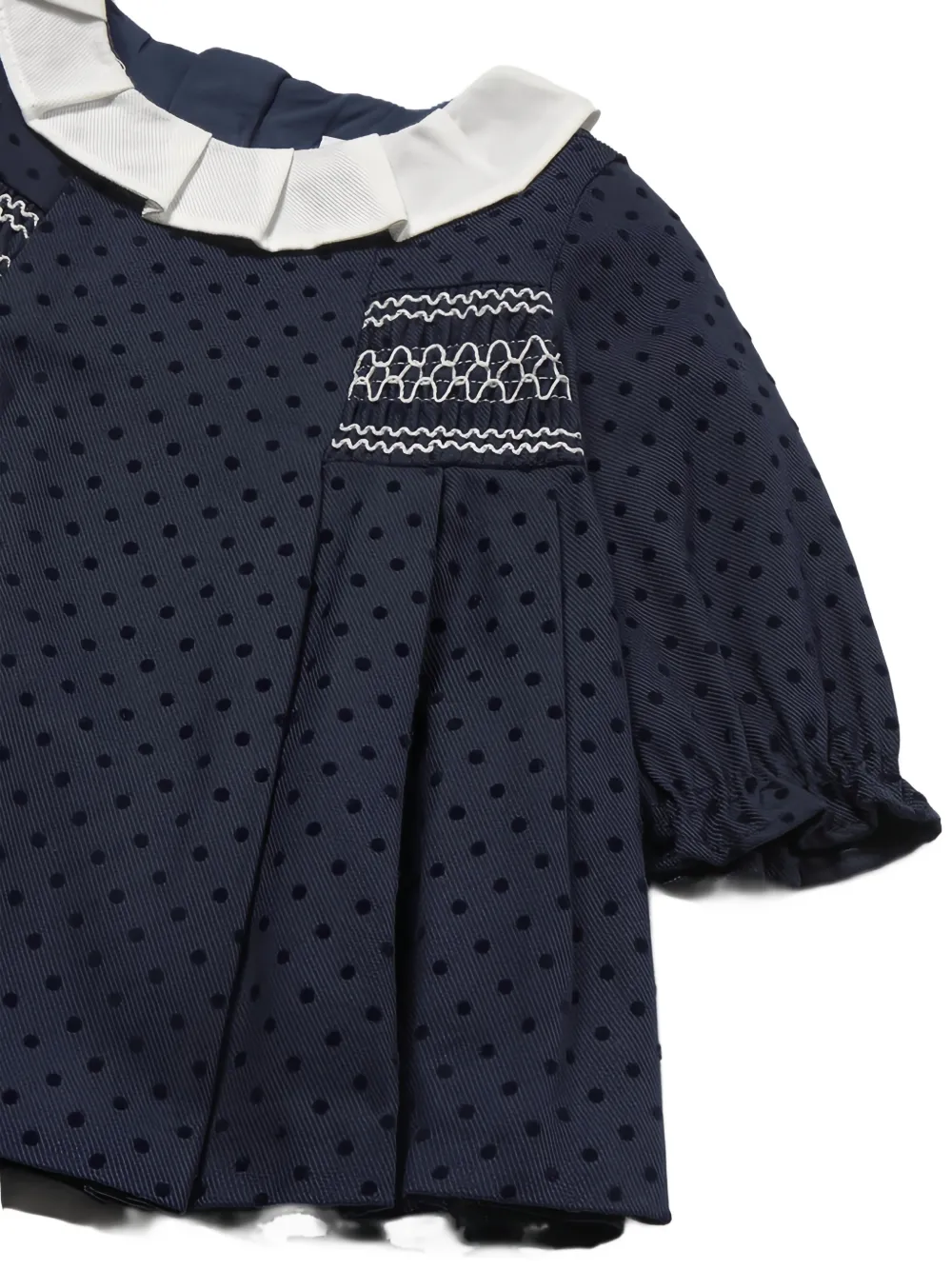 Mayoral Gesmockte jurk met stippen Blauw