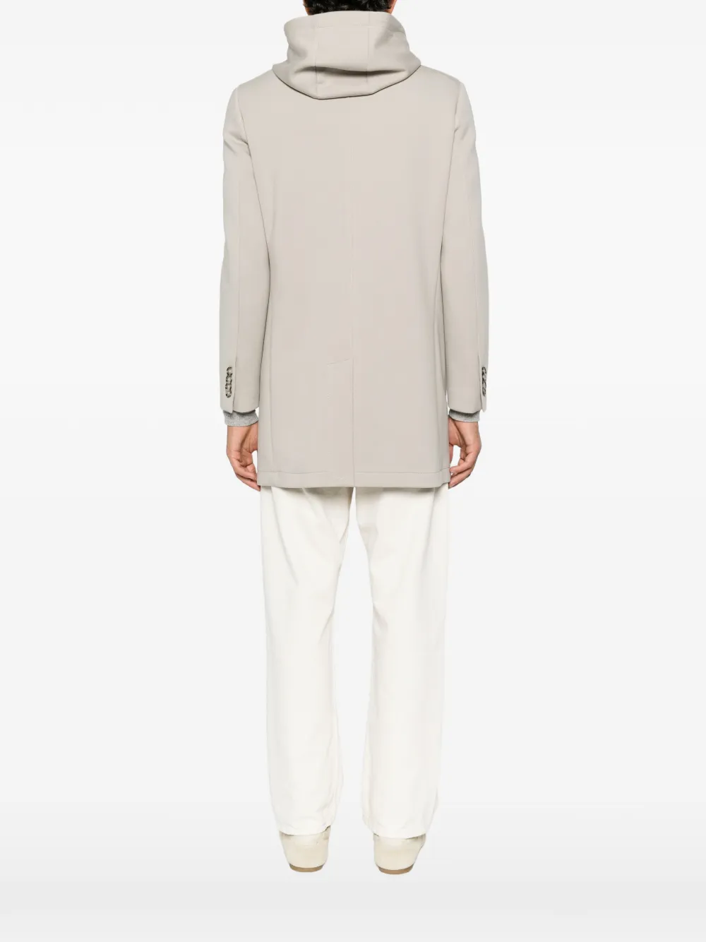 Manuel Ritz hooded single-breasted coat Beige