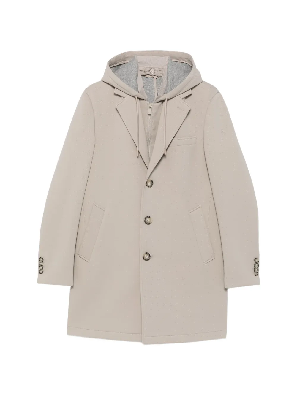 Manuel Ritz hooded single-breasted coat - Toni neutri
