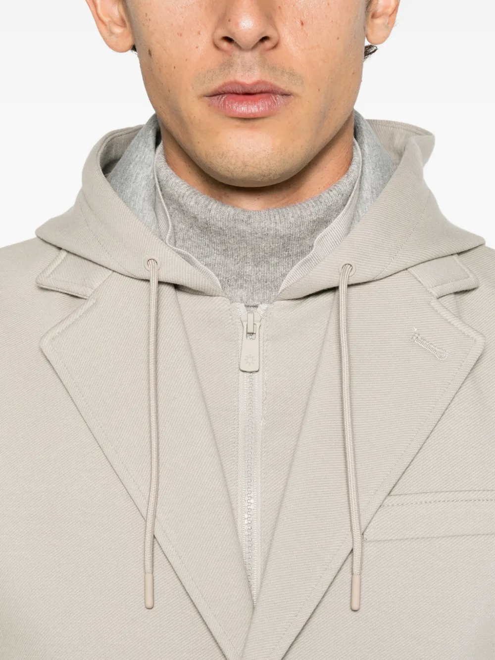 Manuel Ritz hooded single-breasted coat Beige