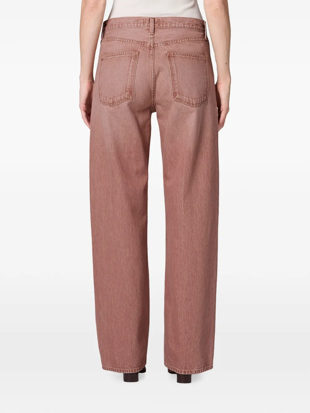 AGOLDE Jeans met wijde pijpen en gewelfd effect Rood