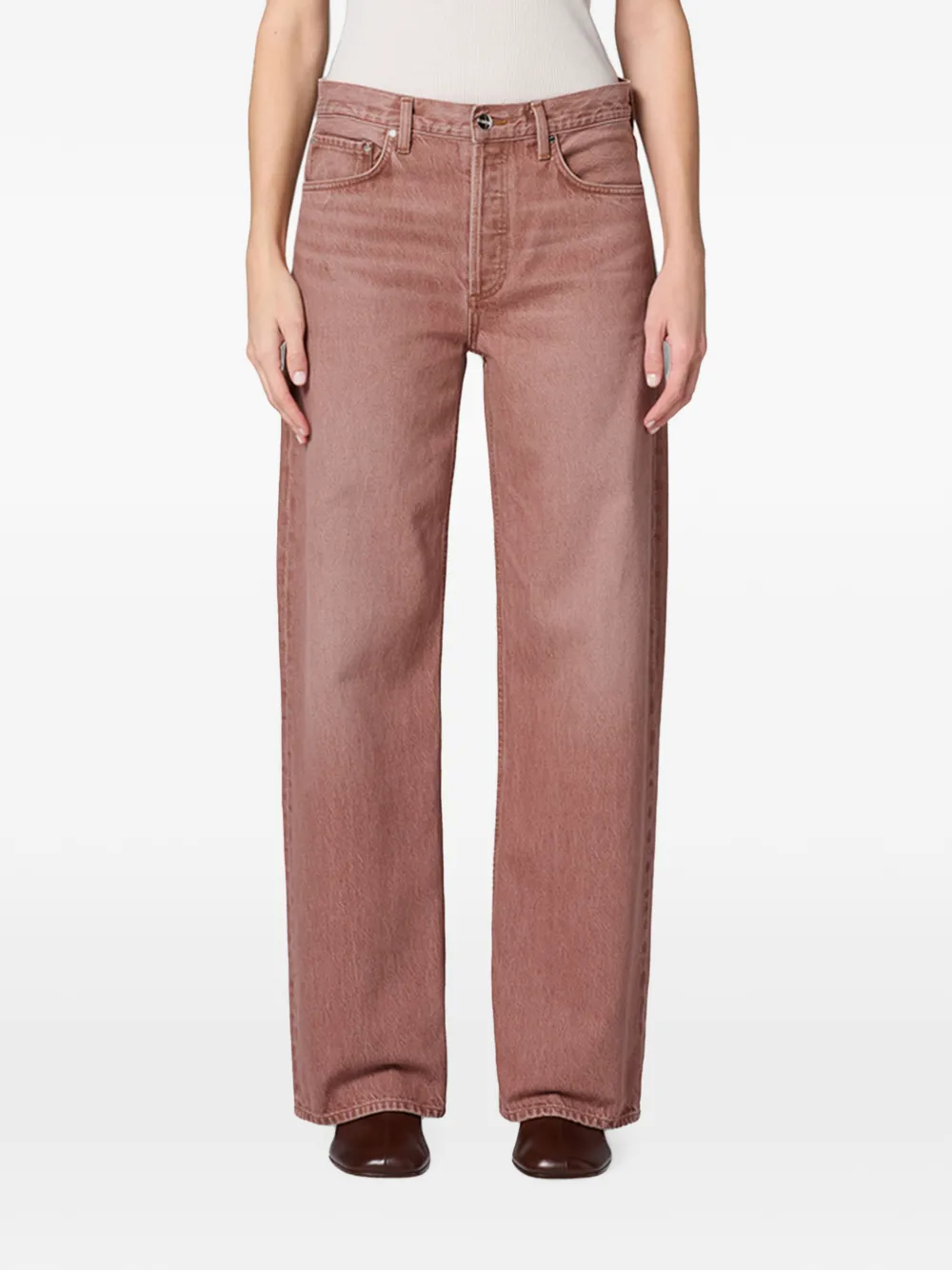 AGOLDE arched wide-leg jeans - Rosso