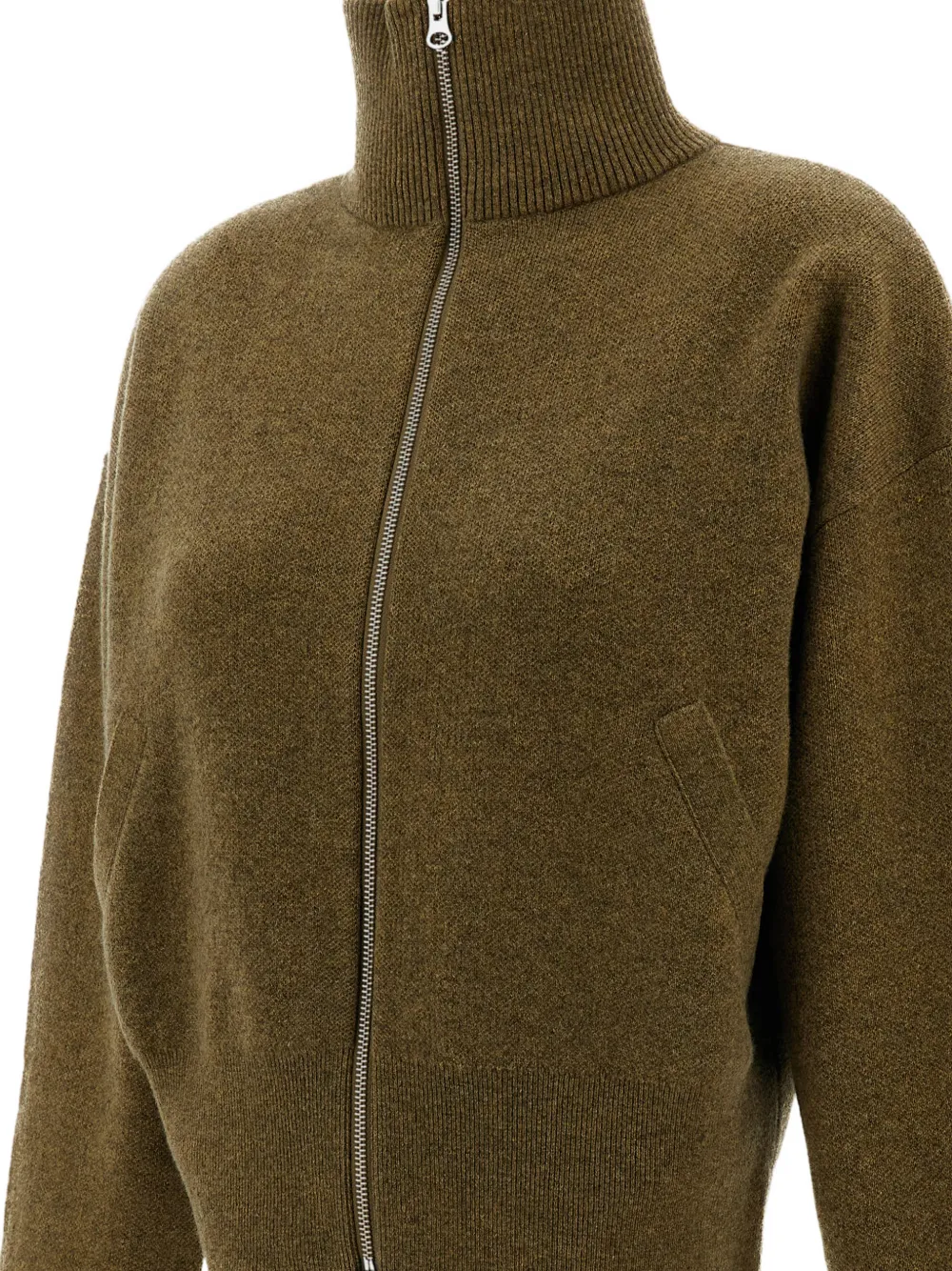 extreme cashmere Xtra Cute high-neck zip-up sweater Groen