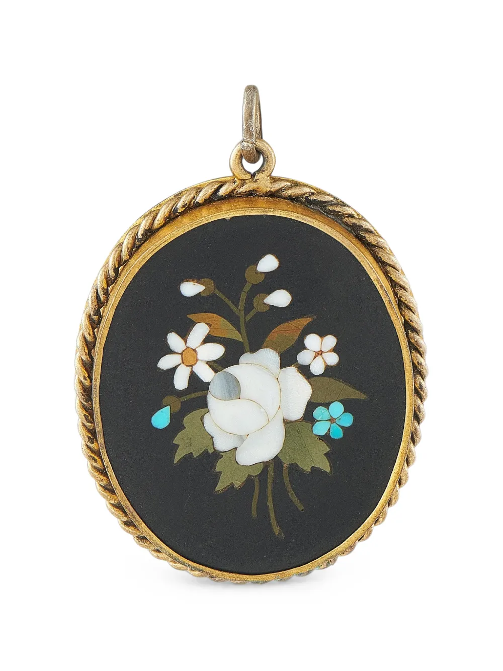 LB Exclusive broche pietra dura à fleurs - Or