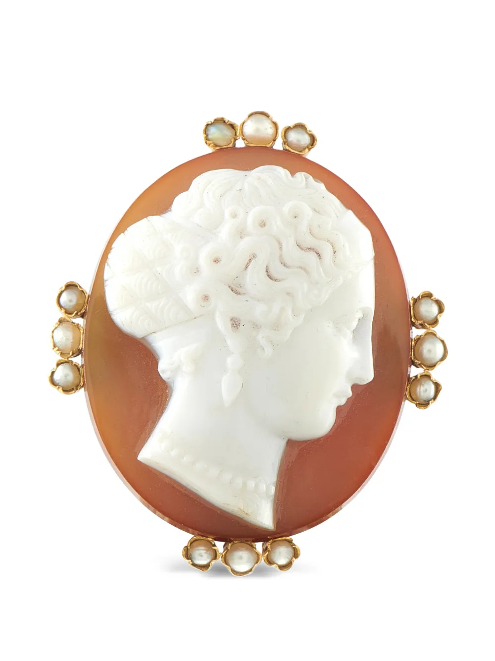 LB Exclusive agate and pearl cameo brooch - Oro