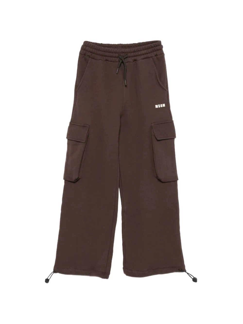 MSGM Kids pantalon cargo à logo imprimé - Marron MSGM Kids pantalon cargo à logo imprimé - Marron