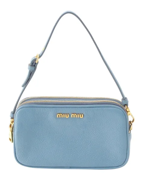 Miu Miu Pre-Owned Madras Pochette håndtaske i gedeskind med dobbelt lynlås fra 2010-2026