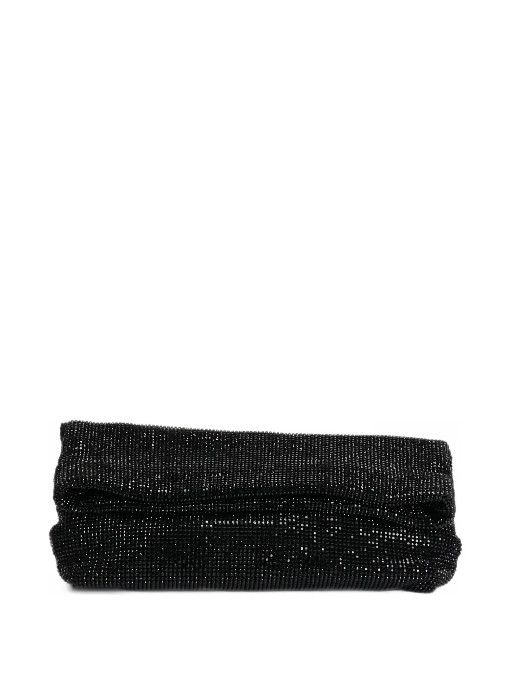 Twenty Four Haitch Mini Crystal-embellished Clutch Bag In Black