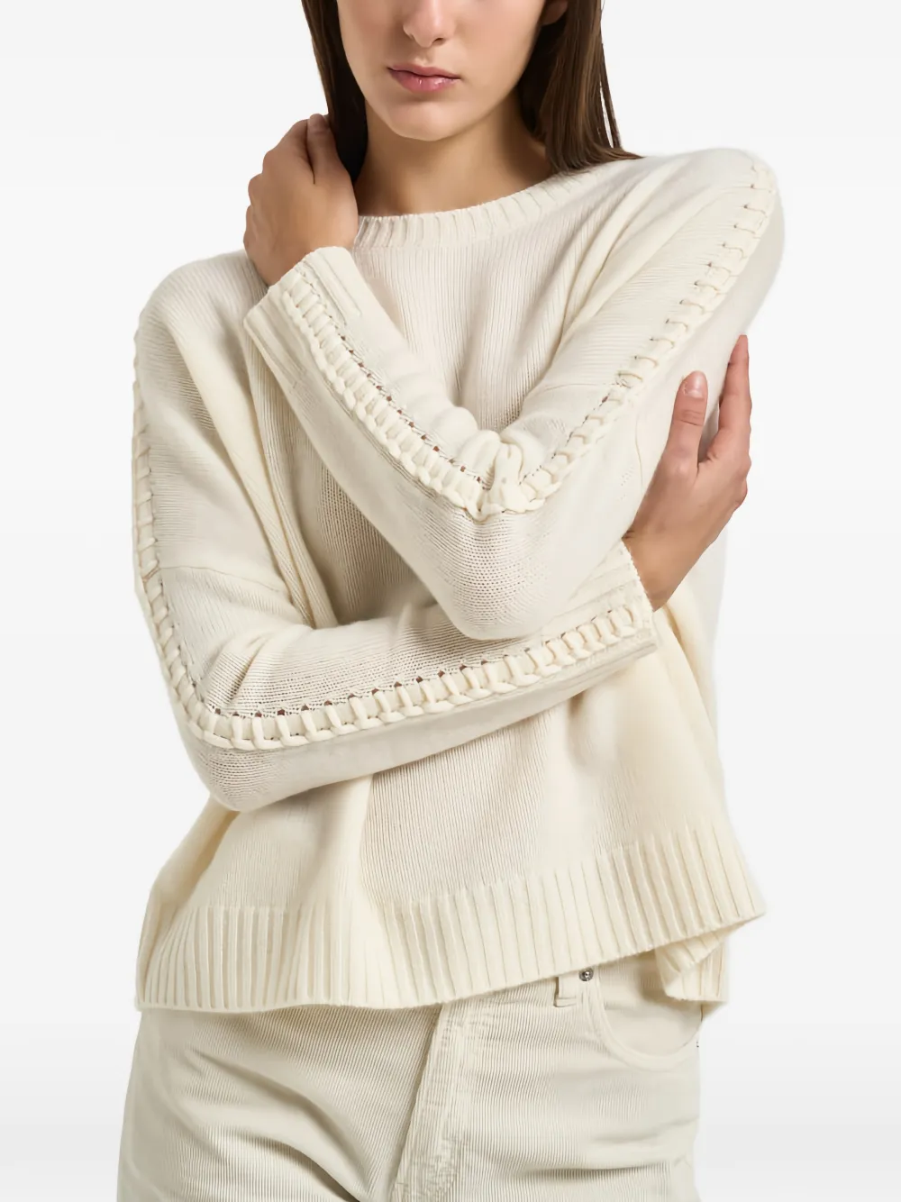 kujten braided-detail sweater - Tons neutres kujten braided-detail sweater - Tons neutres