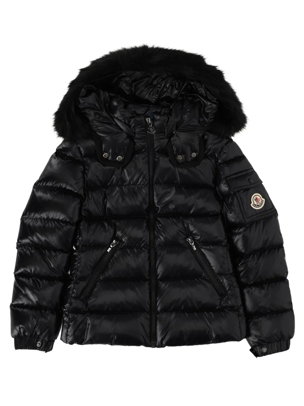 Moncler Enfant Badyf faux-fur trim padded coat Zwart