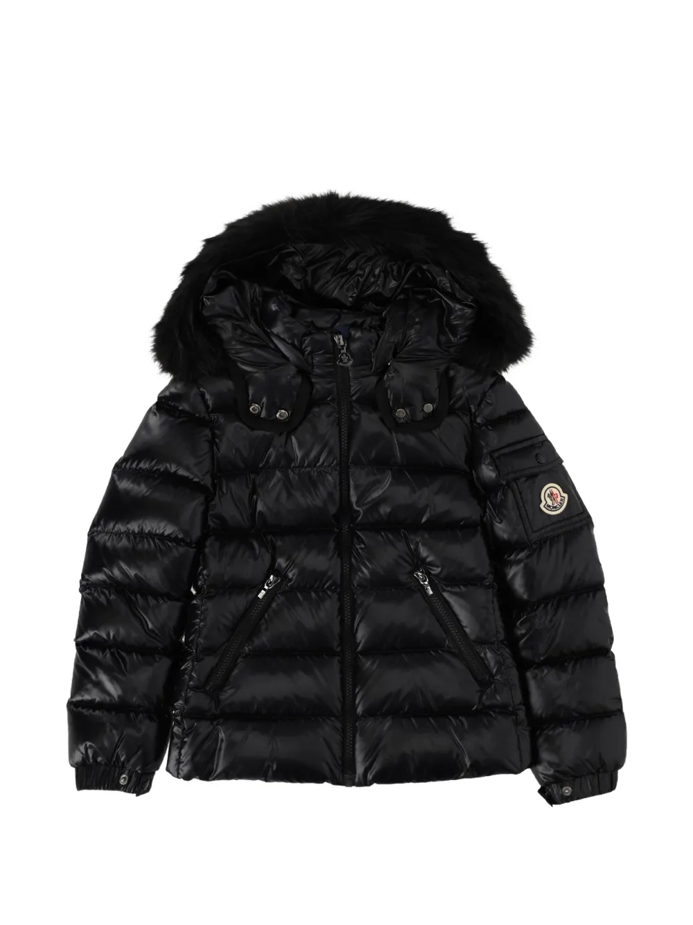 Moncler Enfant Badyf faux-fur trim padded coat Zwart