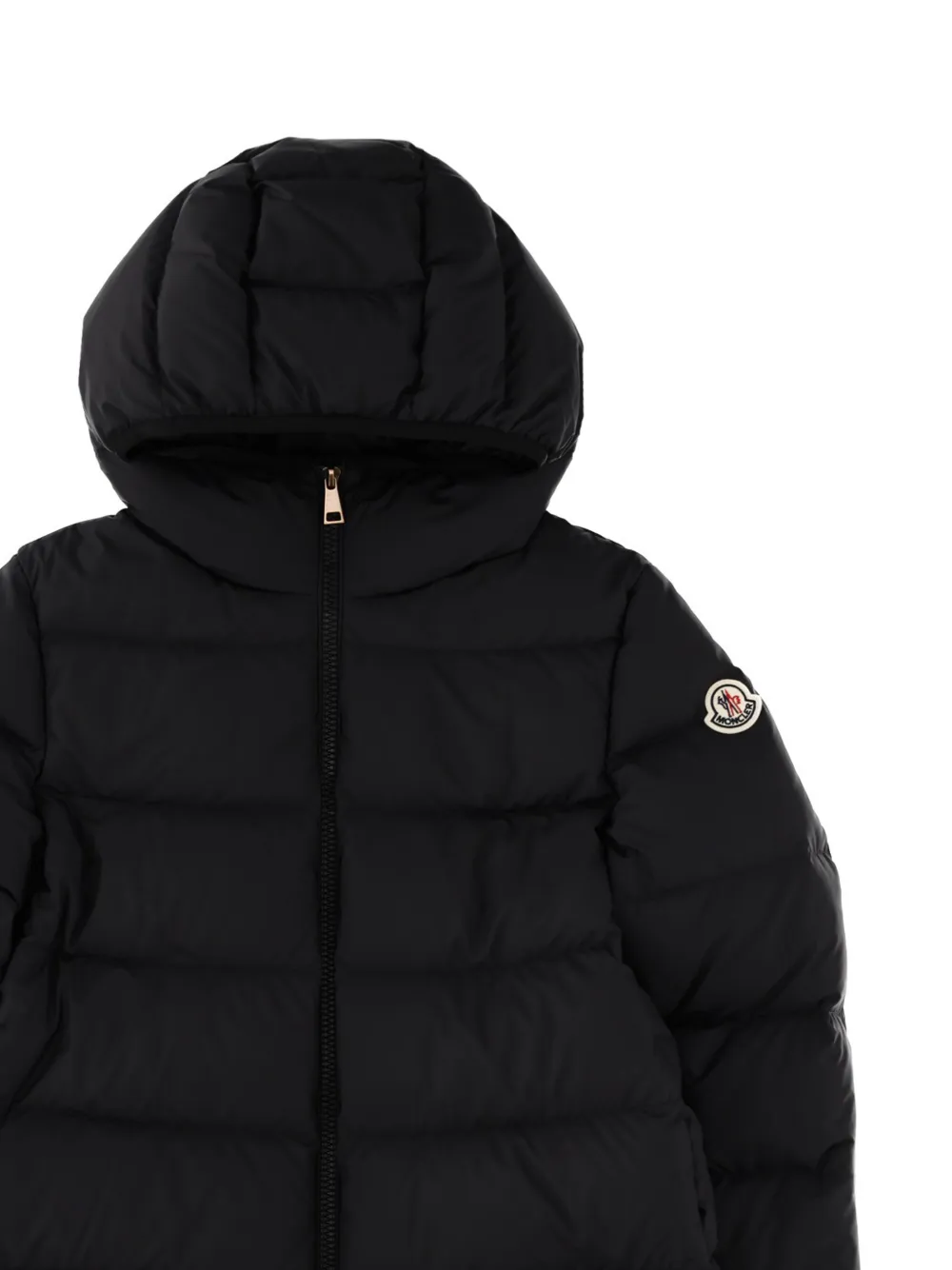 Moncler Enfant quilted hooded coat Zwart