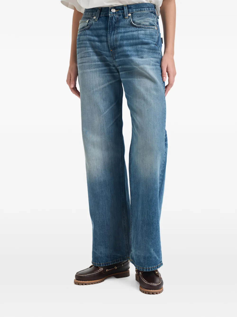 Haikure Winny faded wide-leg jeans Blauw