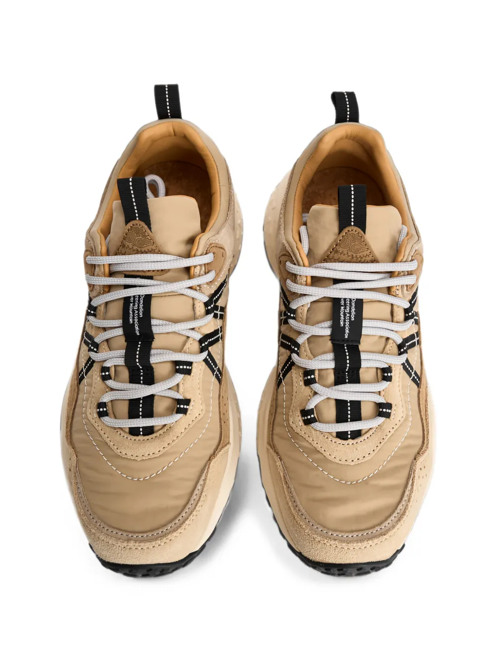 FLOWER MOUNTAIN Yamano 3 perforated panelled sneakers Beige