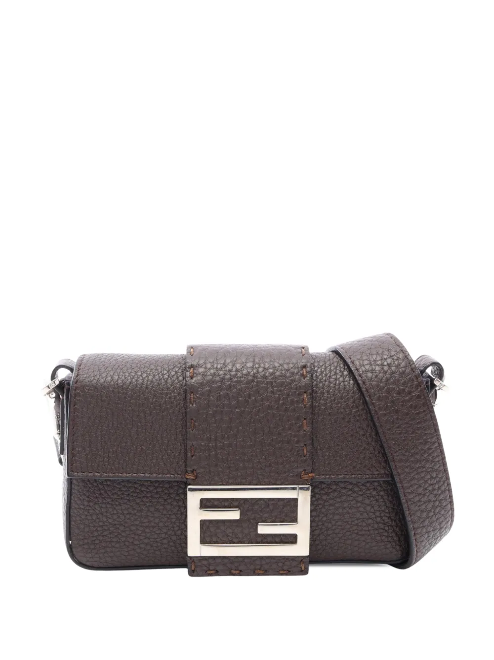 Fendi Pre-Owned 2010-2026 Selleria Calfskin Convertible Baguette crossbody bag - Marrone