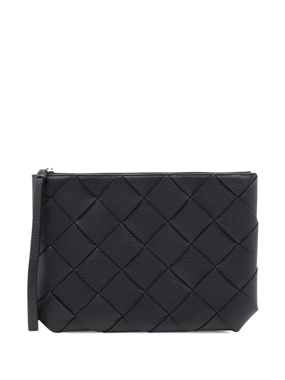 Bottega Veneta Pre-Owned 2012-2026 Grained Calfskin Intreccio Diago clutch bag - Nero