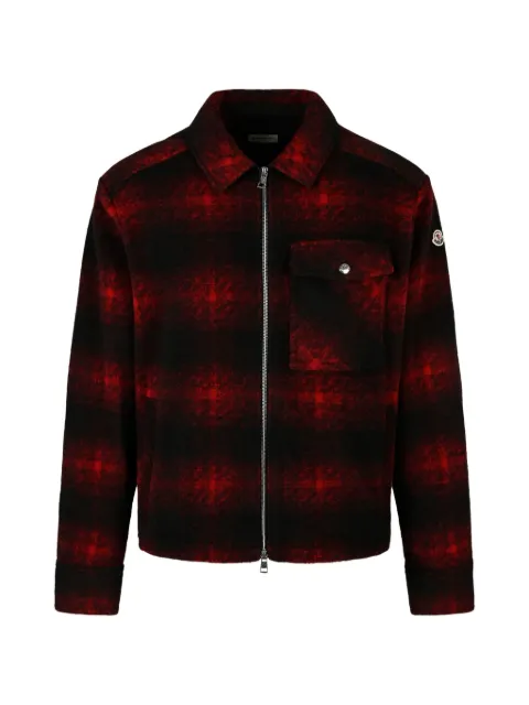 Moncler check-pattern zip-up shirt