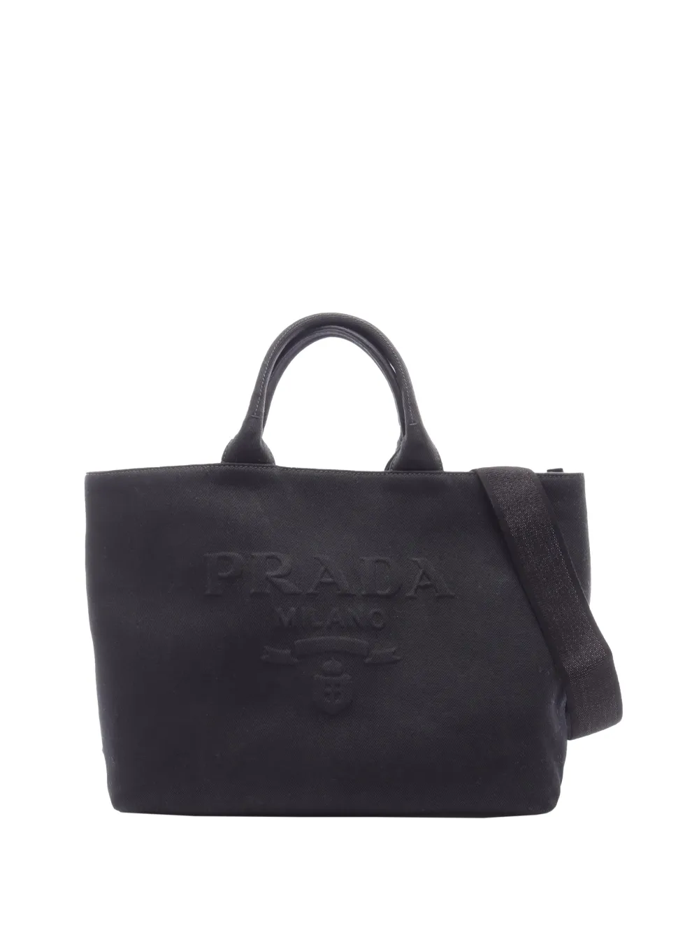 Prada Pre-Owned 2013-2026 Canapa Drill Tote satchel - Nero