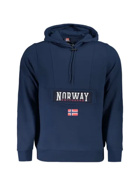 Norwegian Rain logo-patch cotton hoodie