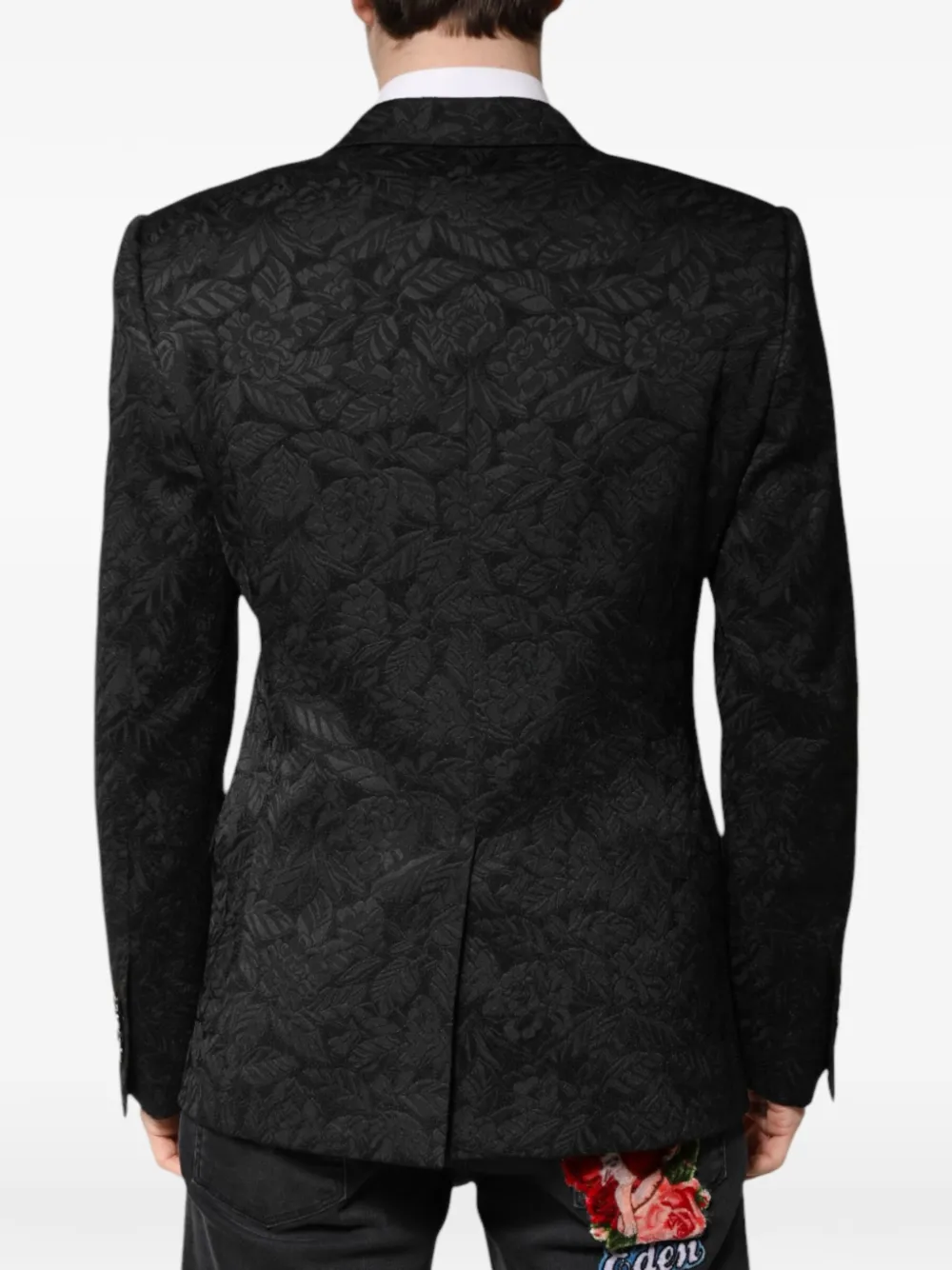 Dolce & Gabbana Martini blazer met bloemenbrokaat Zwart