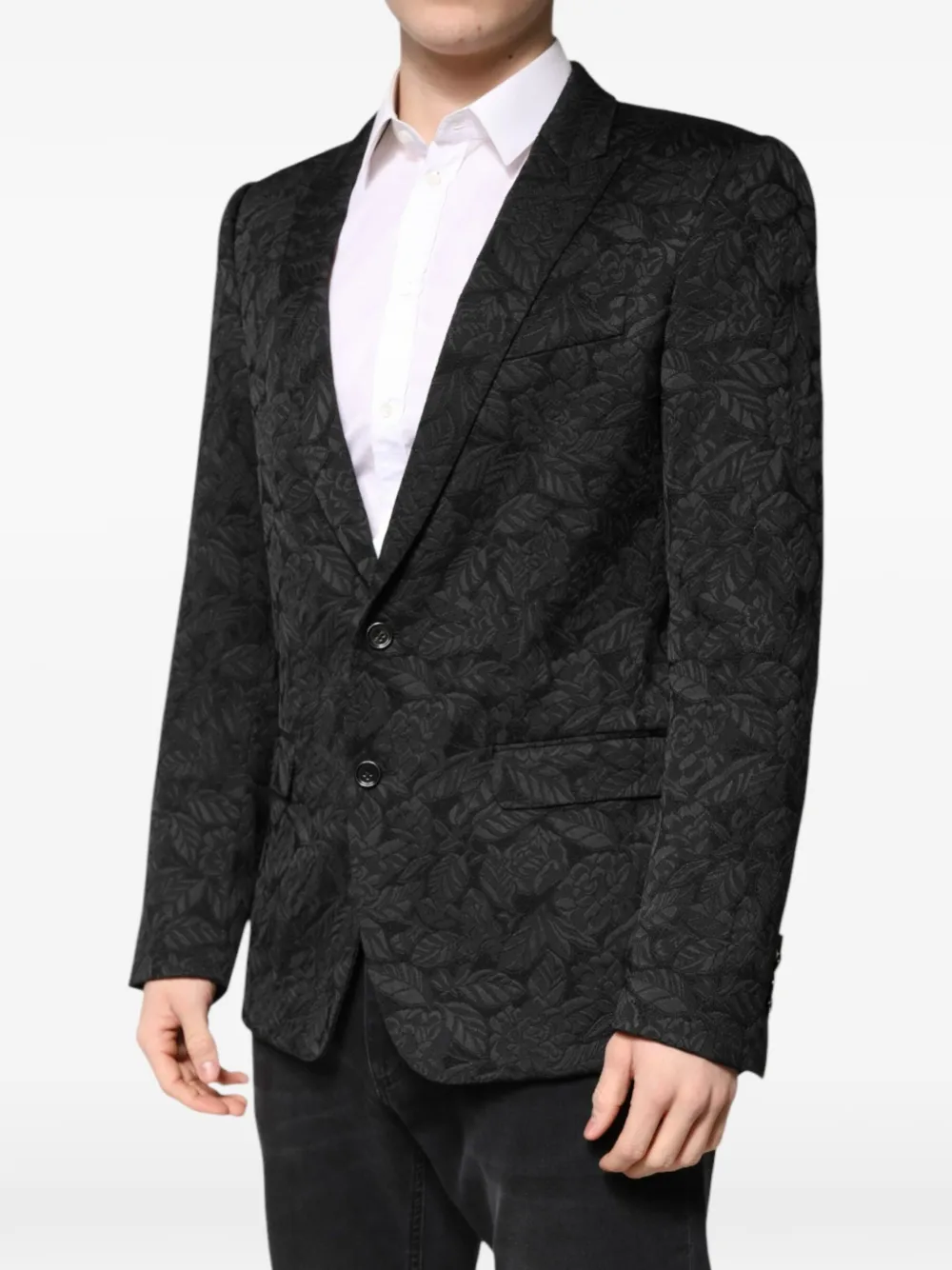 Dolce & Gabbana Martini blazer met bloemenbrokaat Zwart