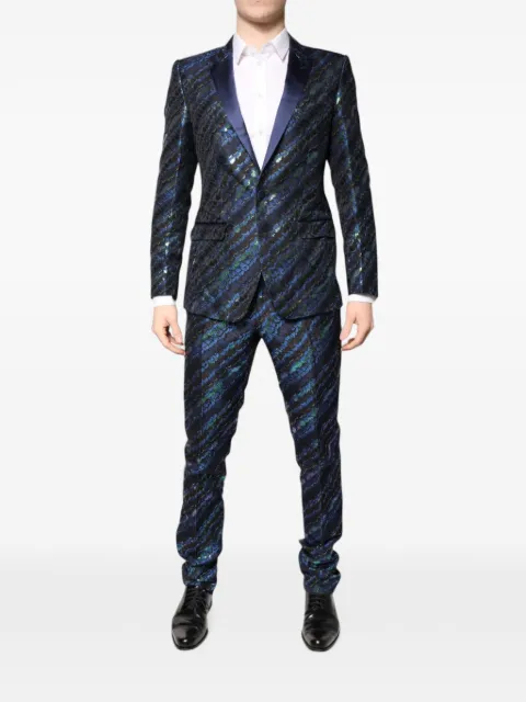 Dolce & Gabbana jacquard notch-lapel suit