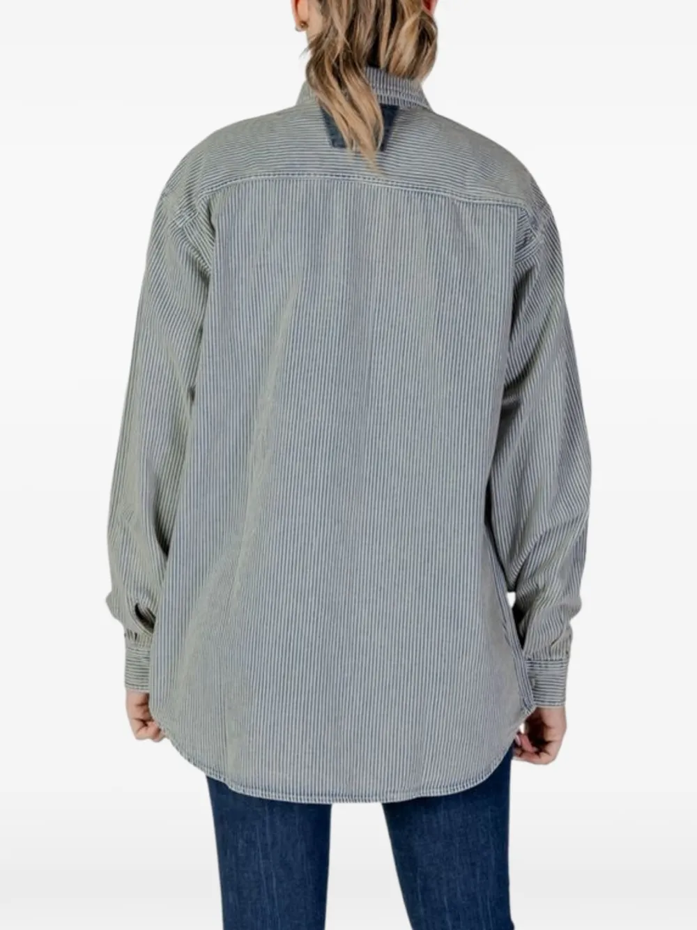 Replay Gestreept overhemd Blauw