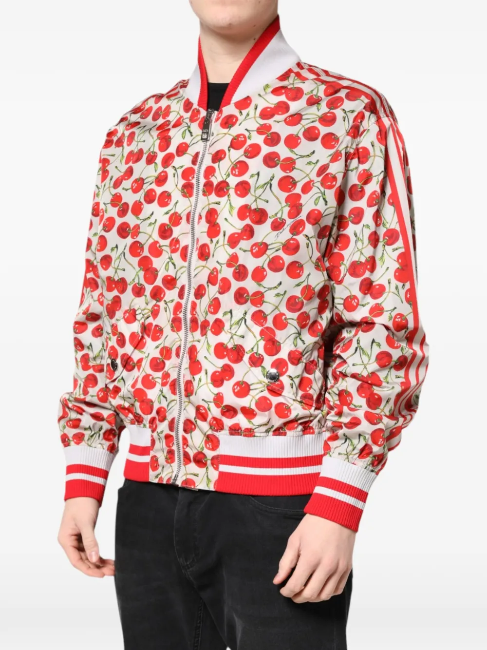 Dolce & Gabbana Bomberjack met kersenprint Beige