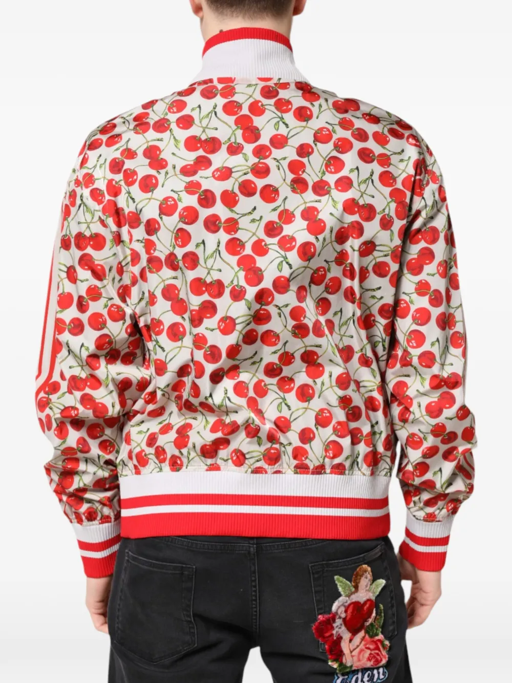 Dolce & Gabbana Bomberjack met kersenprint Beige