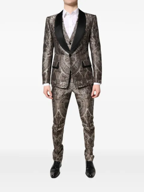 Dolce & Gabbana baroque-jacquard three-piece suit