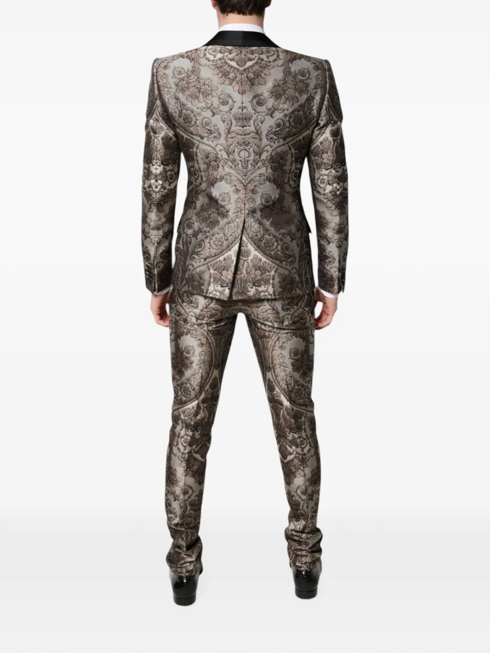 Dolce & Gabbana Driedelig pak met barok-jacquard Grijs