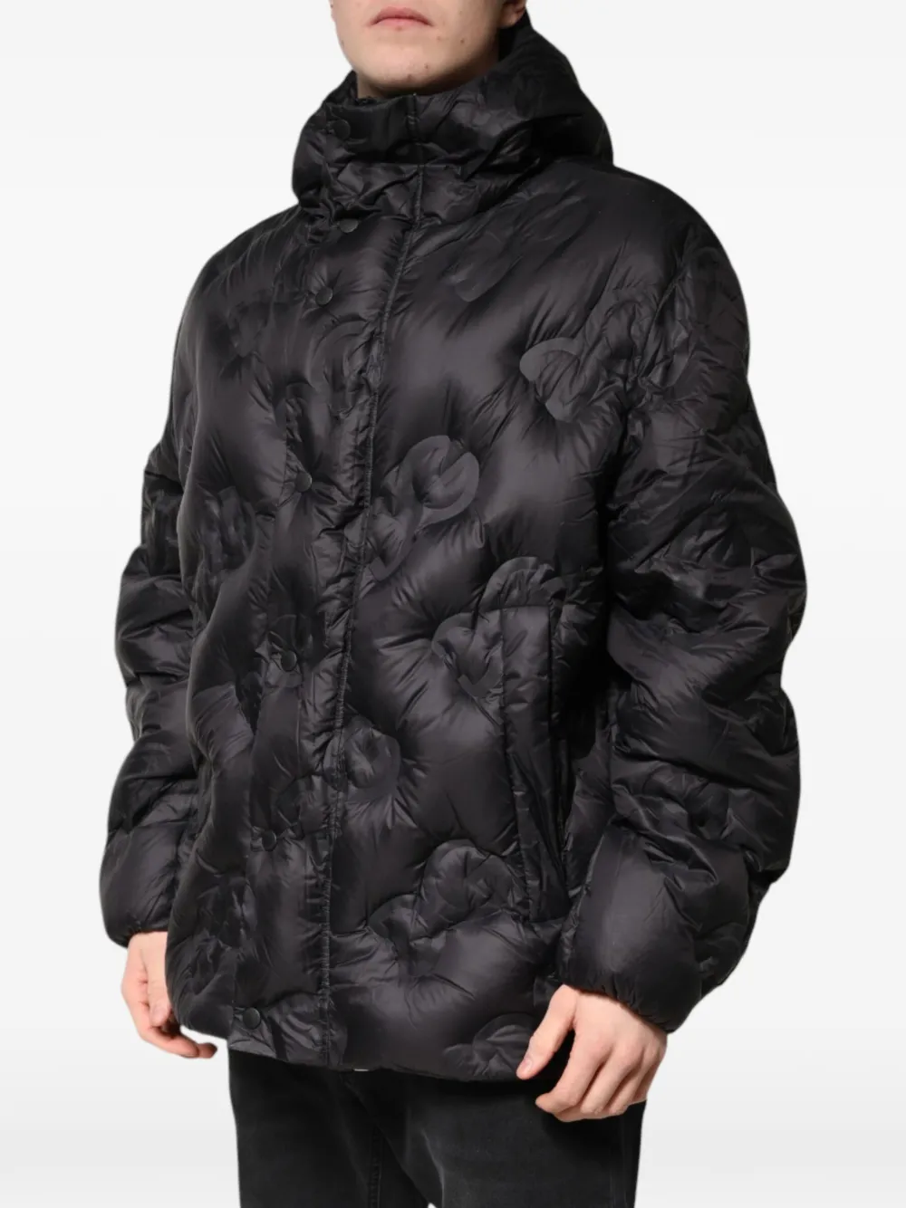Dolce & Gabbana Gewatteerd jack met logo-reliëf Zwart