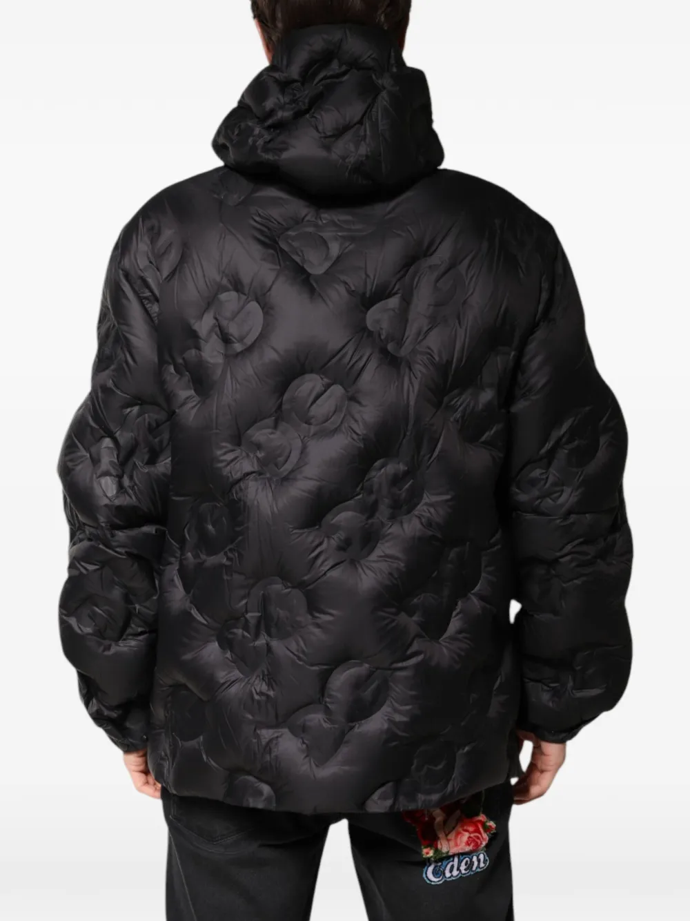Dolce & Gabbana Gewatteerd jack met logo-reliëf Zwart