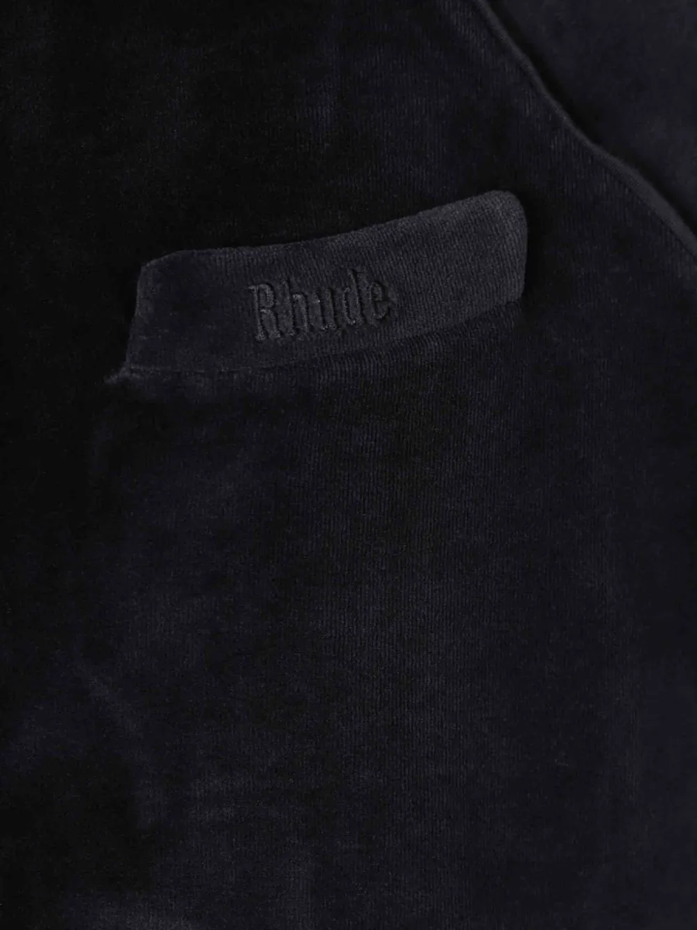 RHUDE velvet-effect raglan-sleeve sweatshirt Zwart