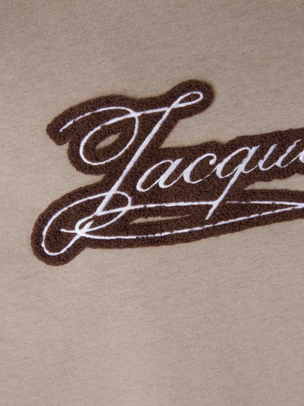 Jacquemus logo-patch embroidered T-shirt Beige
