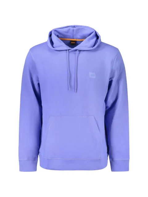 BOSS logo-patch cotton hoodie