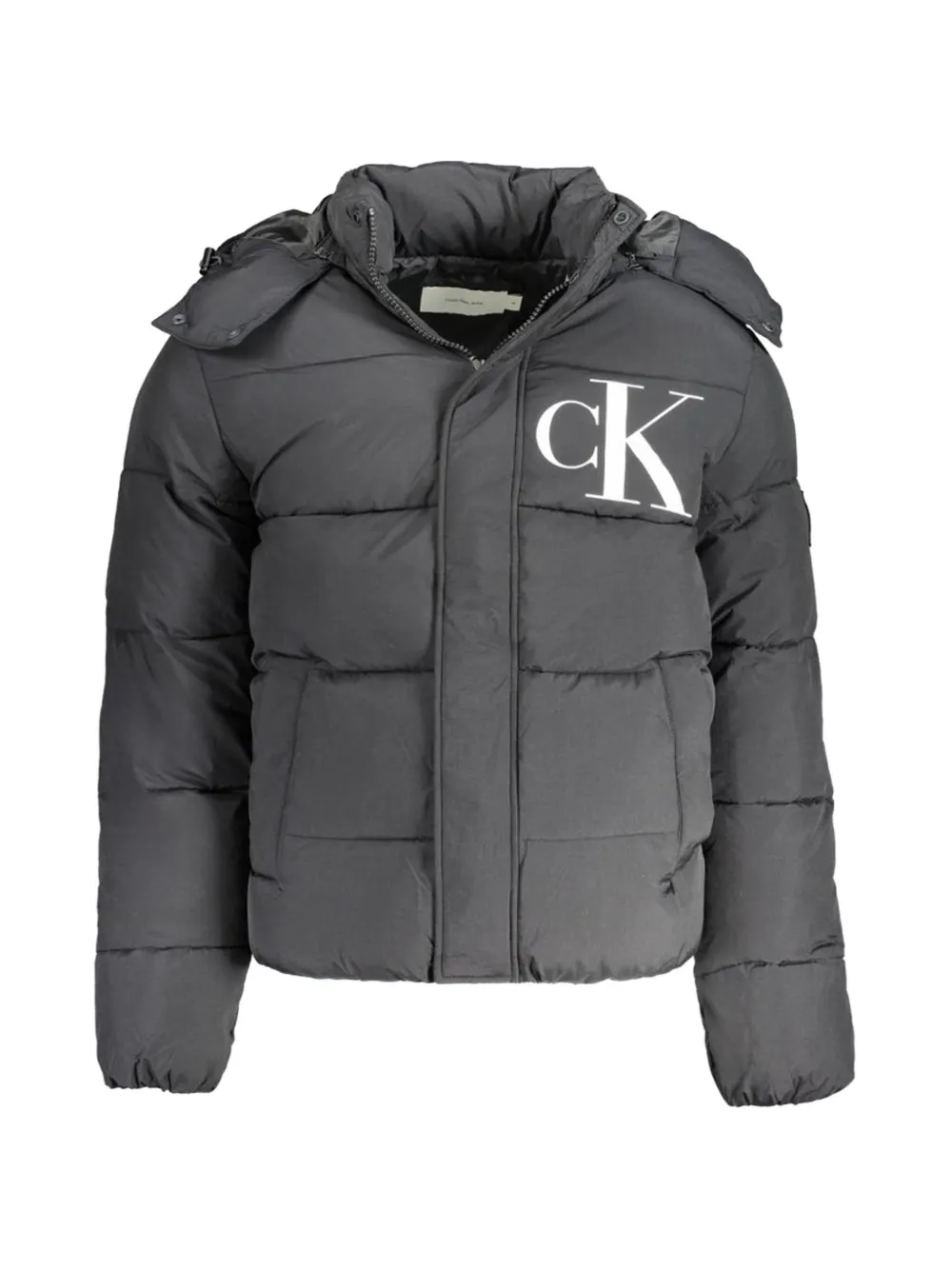 Calvin Klein logo-print hooded quilted jacket · XXL