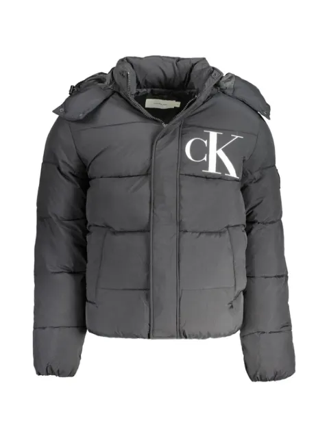 Calvin Klein logo-print hooded quilted jacket